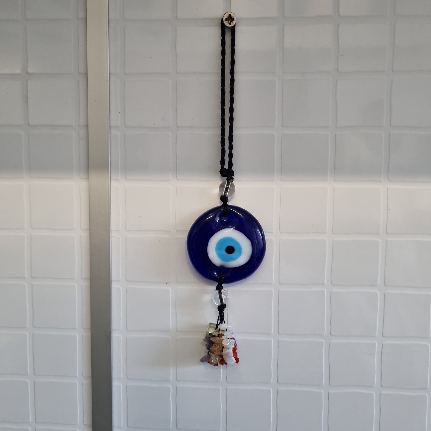 Evil Eye Hanging Charm With Crystal Chips