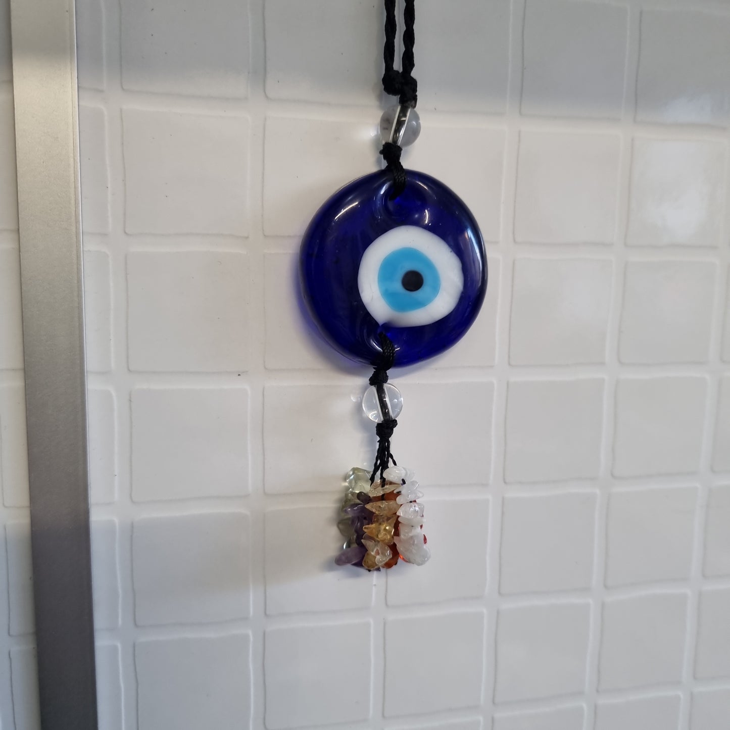 Evil Eye Hanging Charm With Crystal Chips
