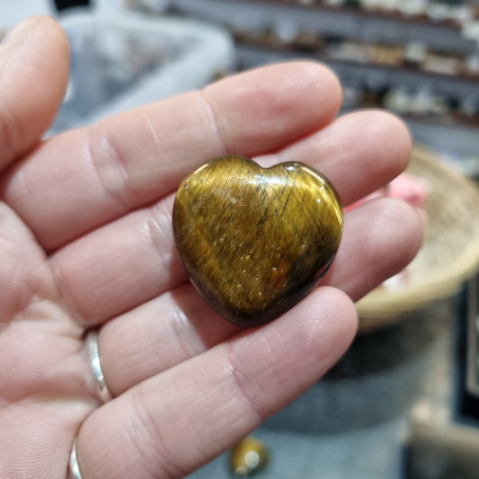 Tiger's Eye Puffy Heart