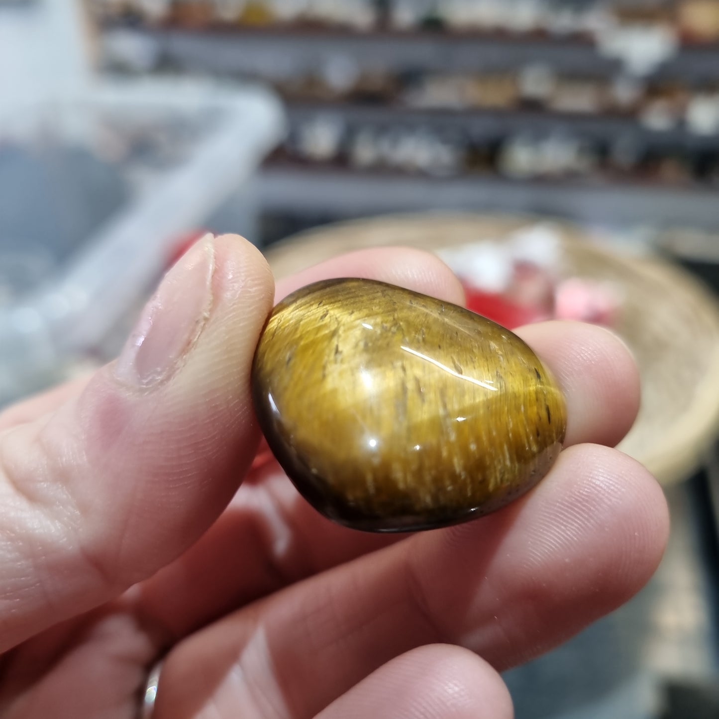Tiger's Eye Puffy Heart
