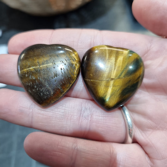 Tiger's Eye Flat Hearts/Cabachons