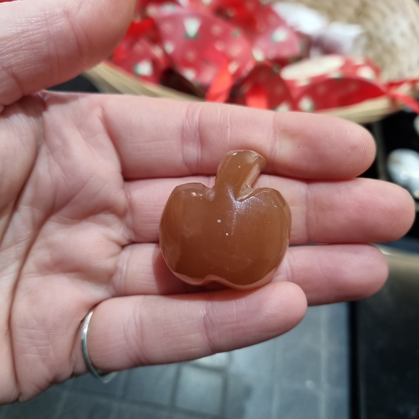 Honey Calcite Apple Carving
