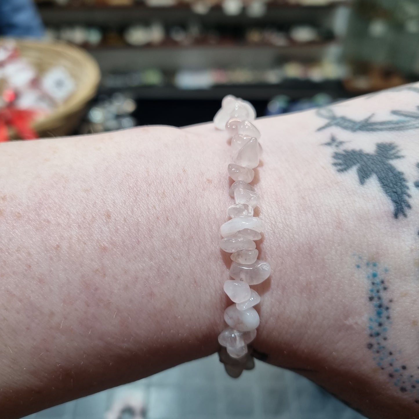 Rose Quartz Chip Bracelet