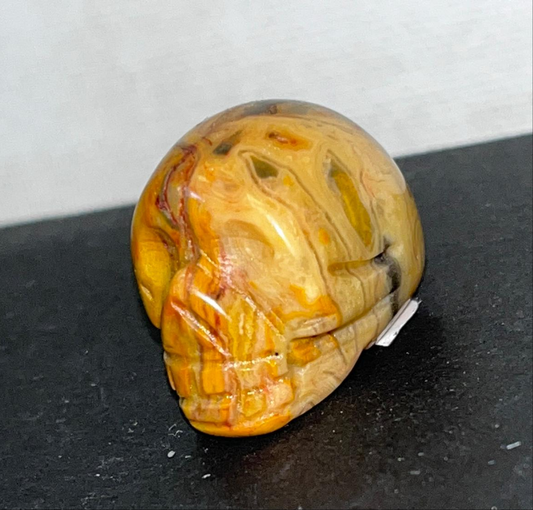 Crazy Lace Agate Mini Skull Carving