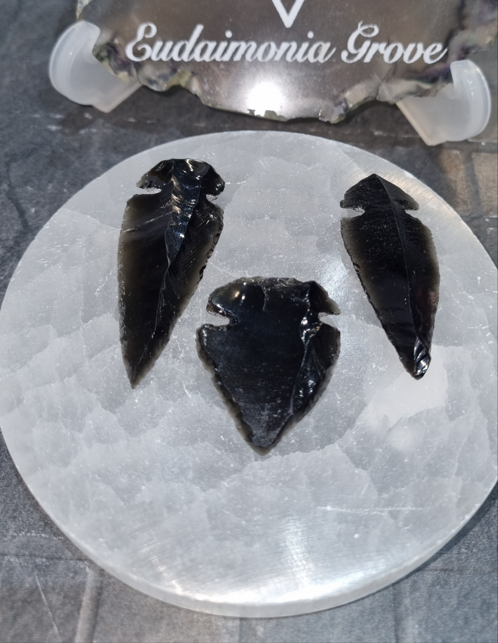 Black Obsidian Arrow Head Carving