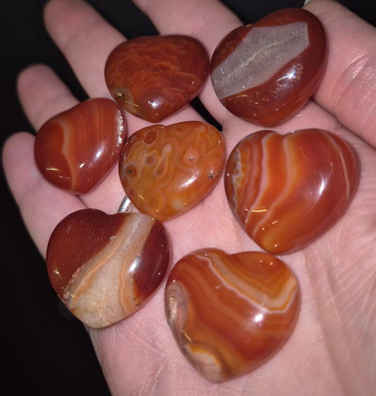 Carnelian Smaller Heart Carvings