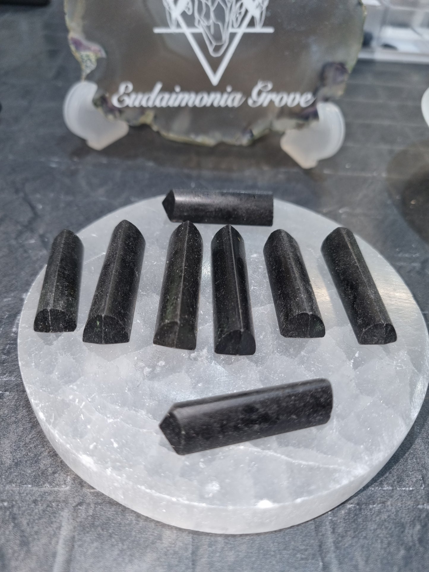 Black Tourmaline Tri-Faceted Mini Points