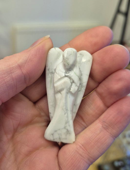 Howlite Angel Carving