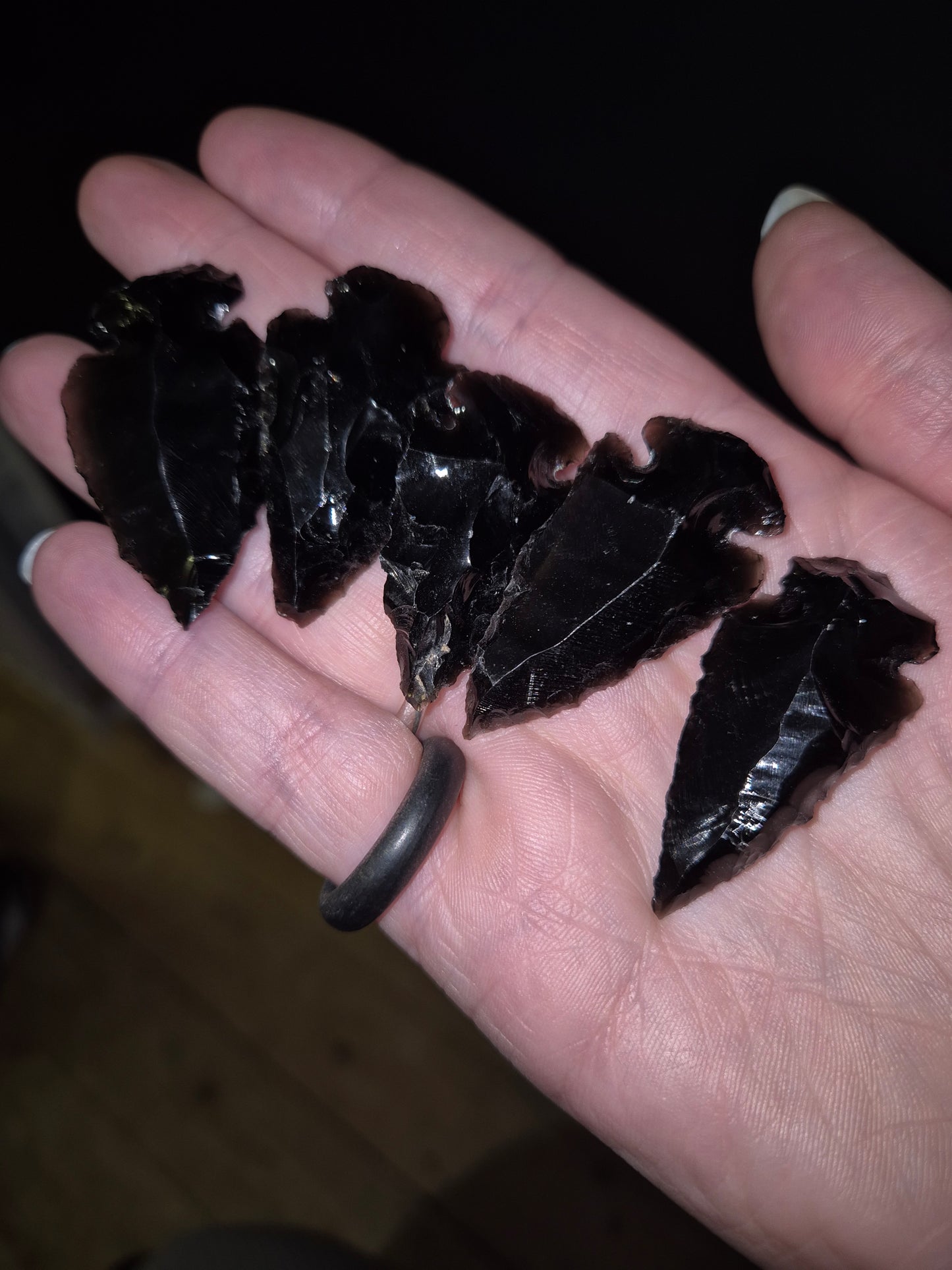Black Obsidian Arrow Heads