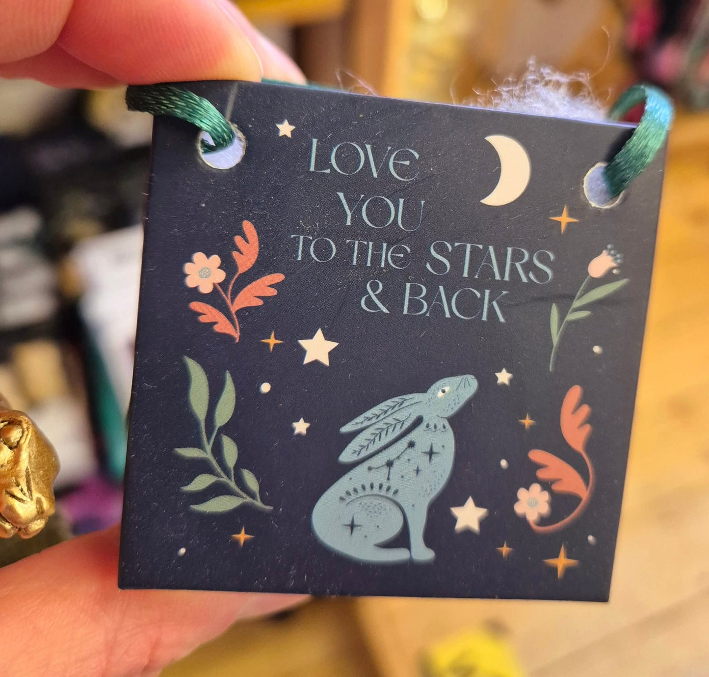 "Love you to the stars and back" hare ornament and gift bag