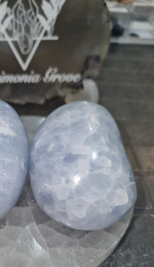 Blue Calcite Chunky Polished Pebbles