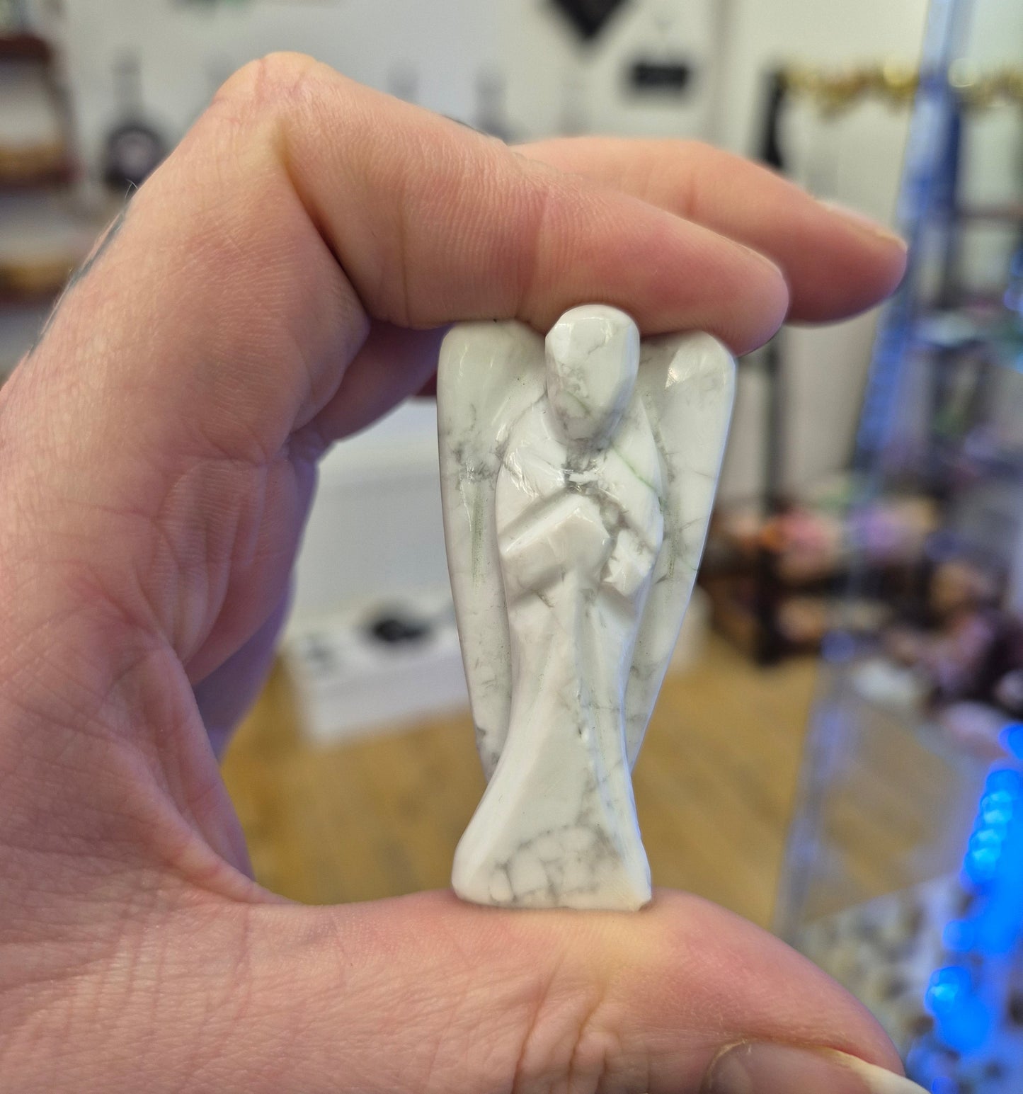 Howlite Angel Carving