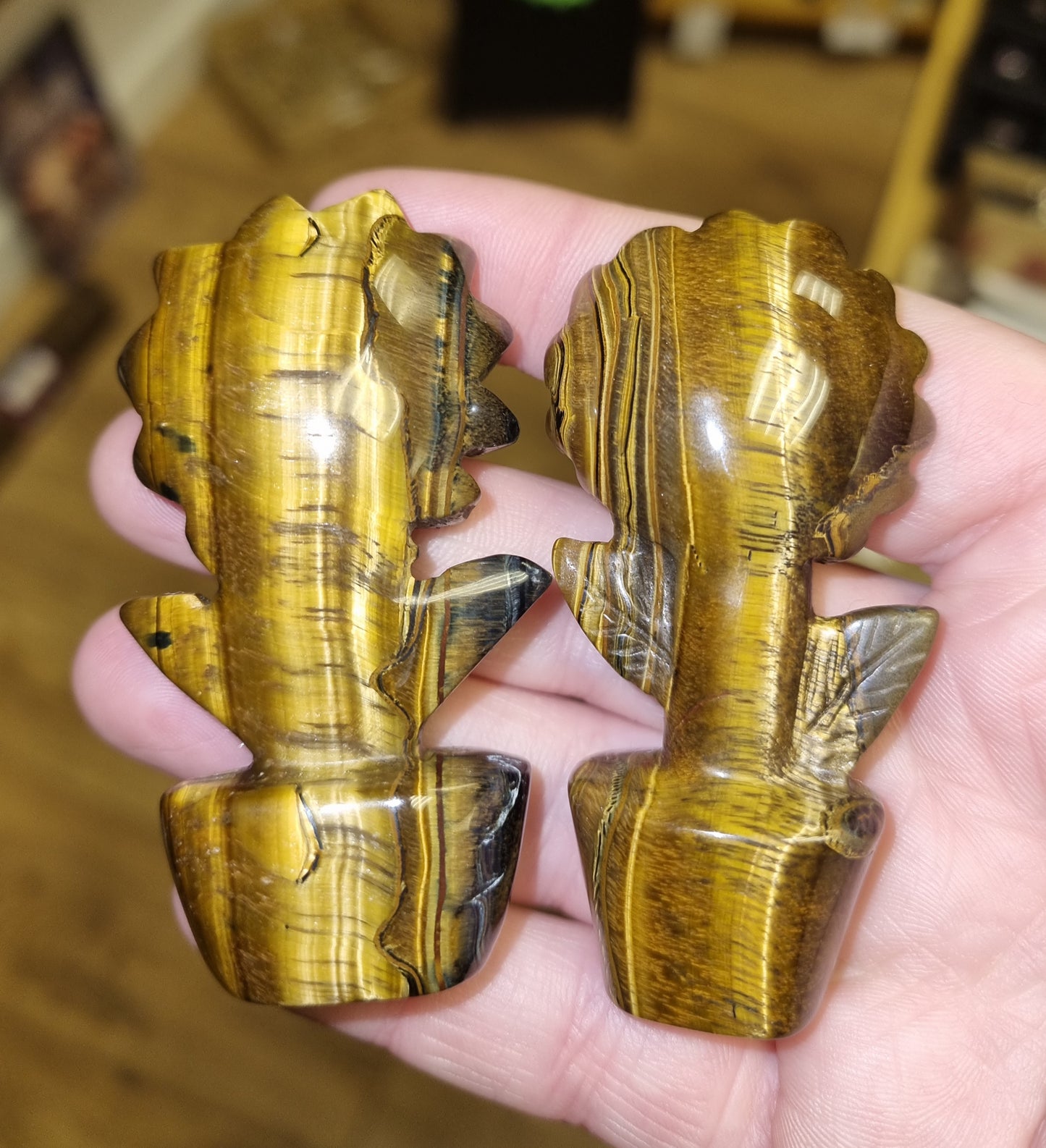 Tigers Eye Sunflower Carving