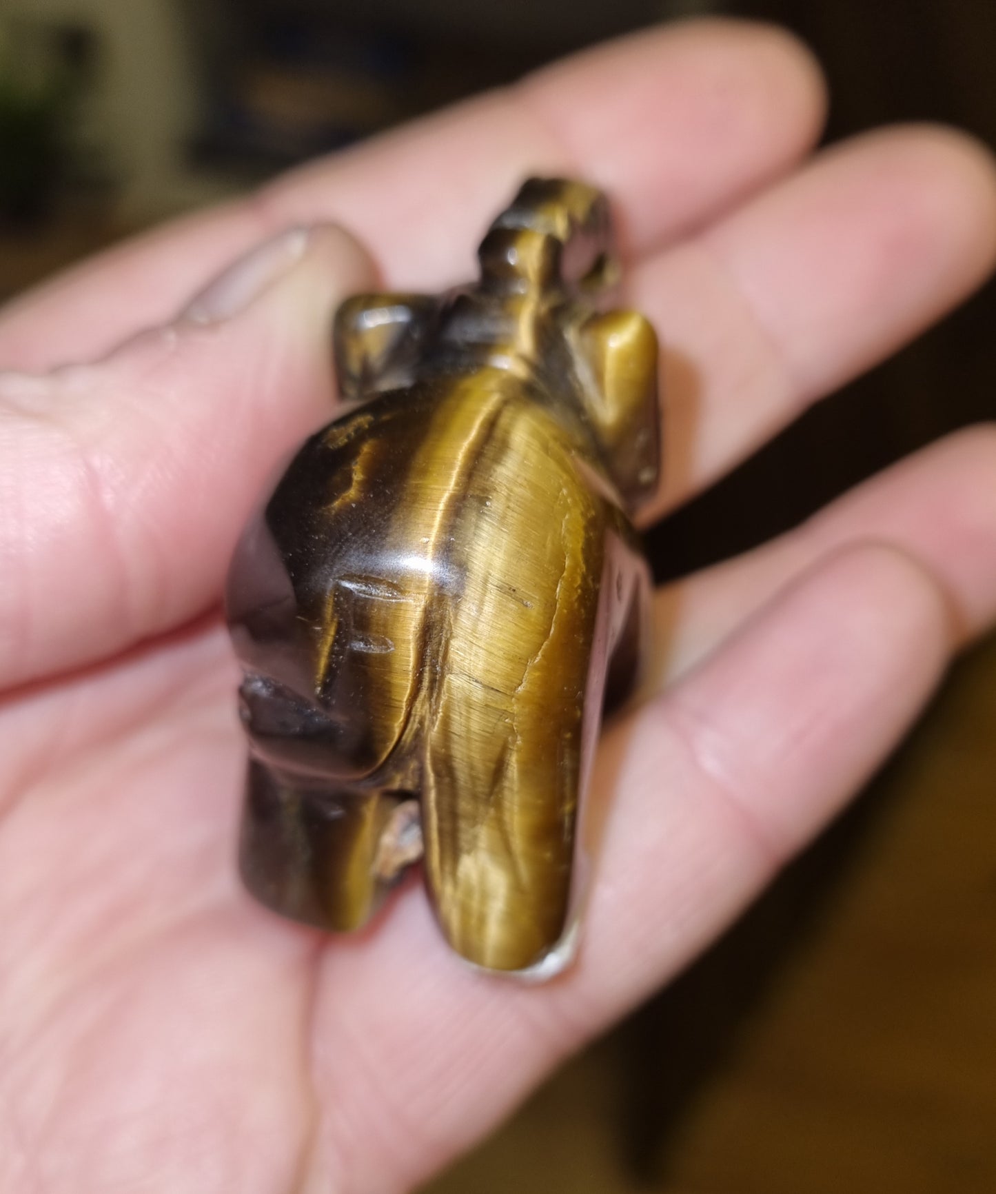 Tigers Eye Elephant Carving