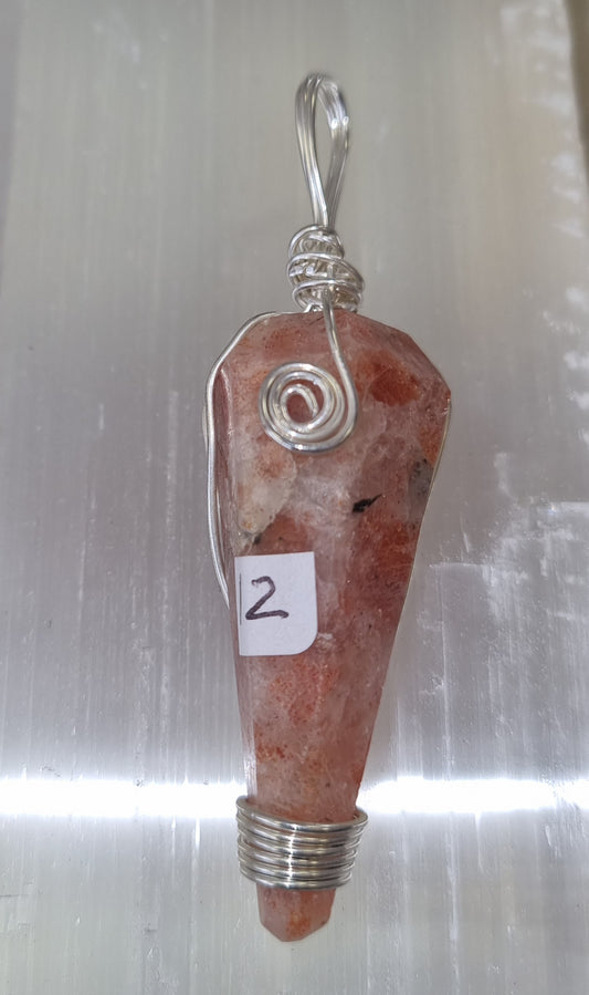 Sunstone Wire Wrapped Pendant