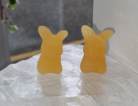Orange Calcite Pikachu Carving