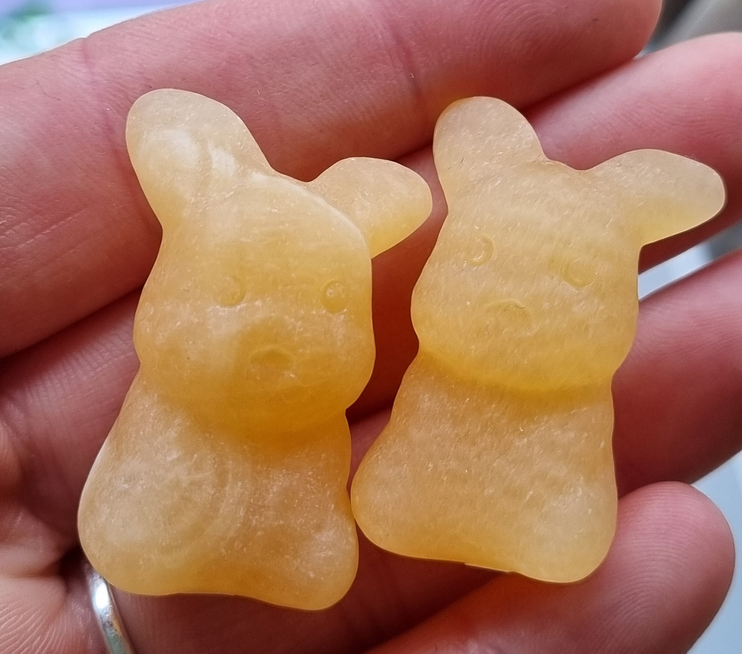 Orange Calcite Pikachu Carving