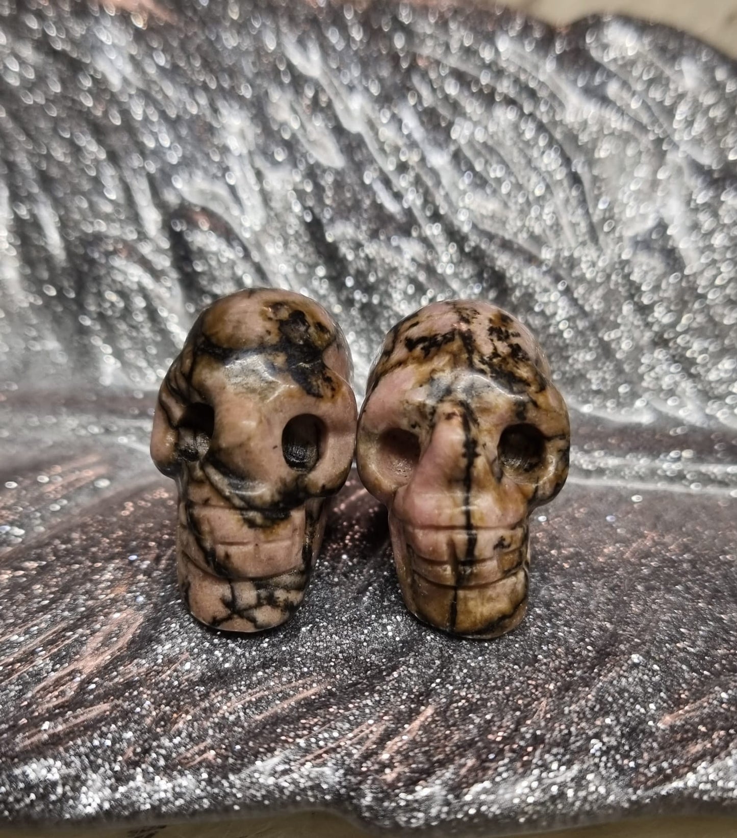 Rhodonite Mini Skull Carving