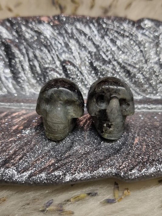 Labradorite Mini Skull Carving