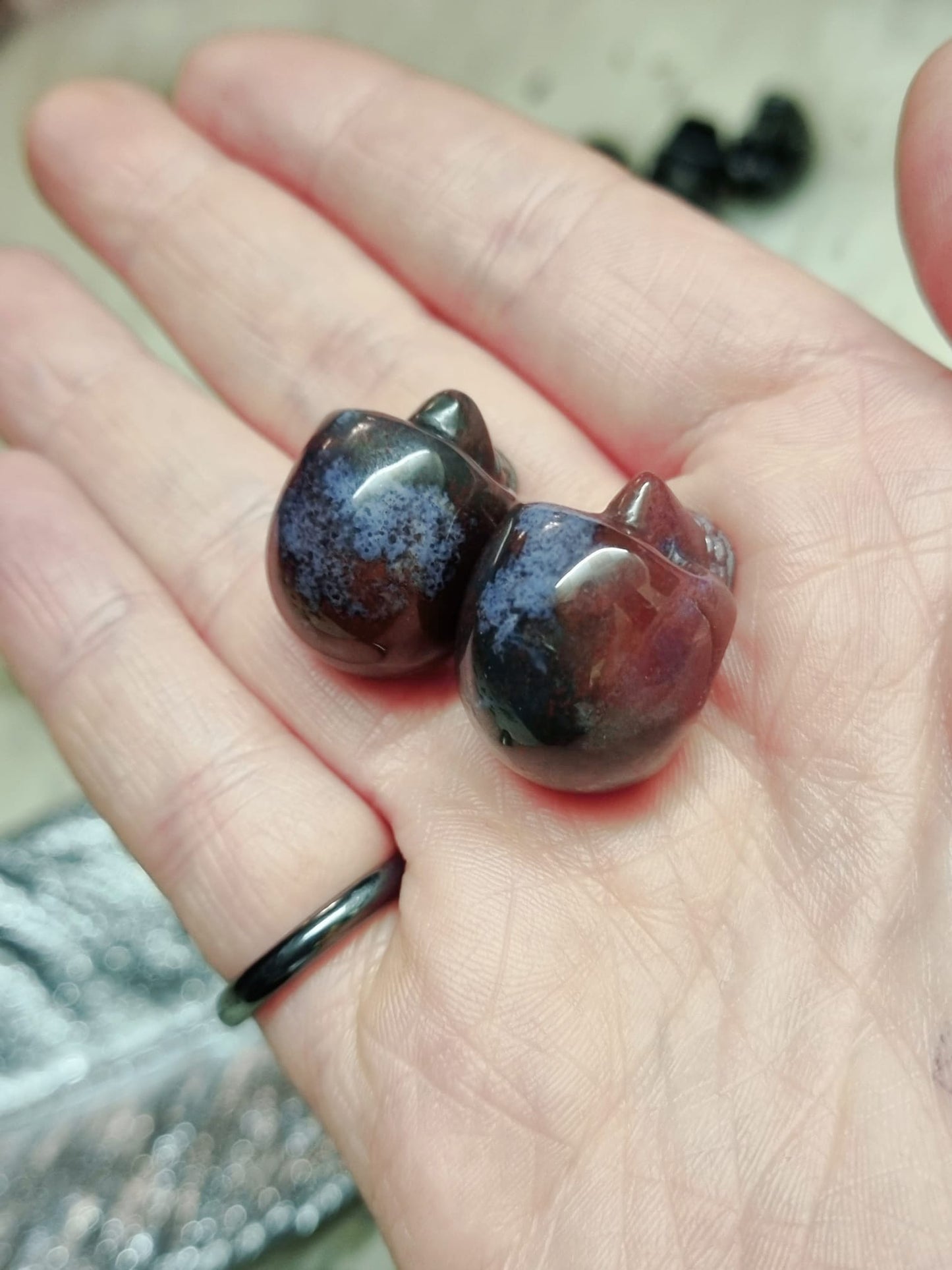 Ocean Jasper Mini Skull Carving