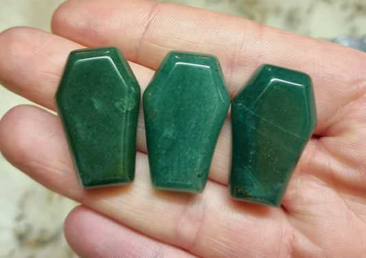 Green Aventurine Mini Coffin Carving
