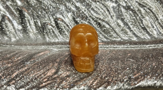 Orange Aventurine Mini Skull Carving
