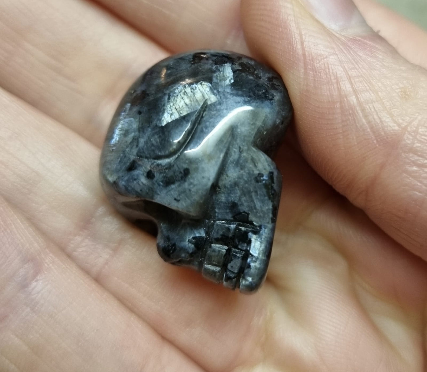 Larvikite Mini Skull Carving