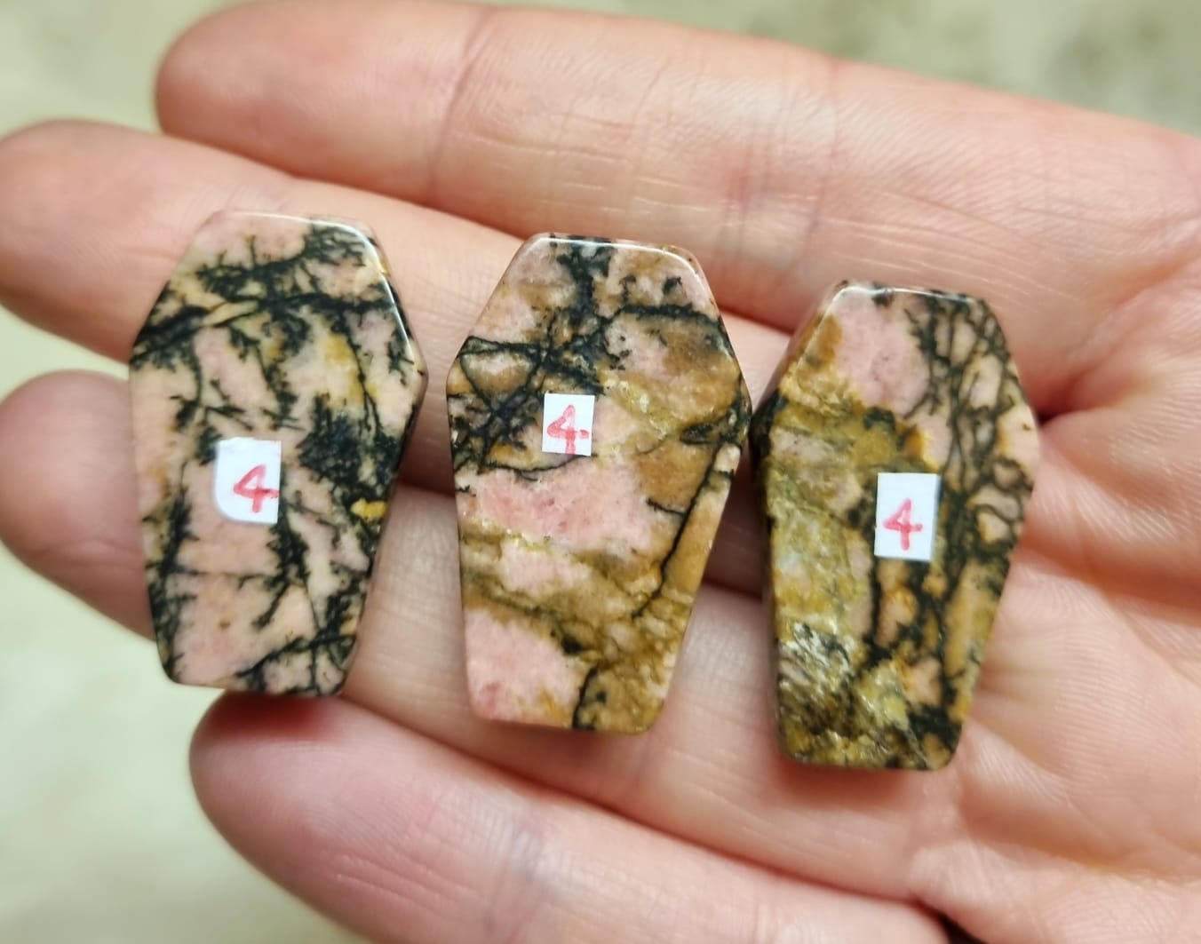 Rhodonite Mini Coffin Carving
