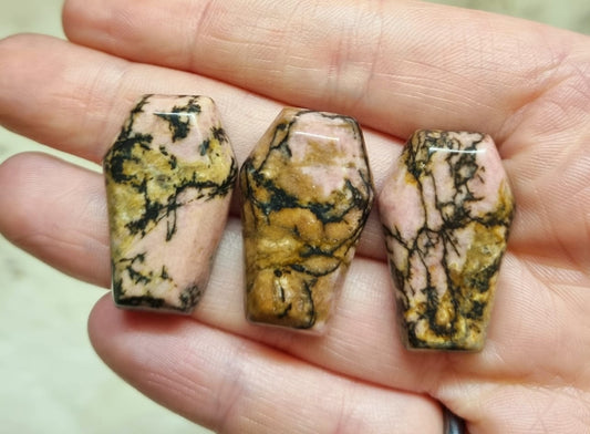 Rhodonite Mini Coffin Carving