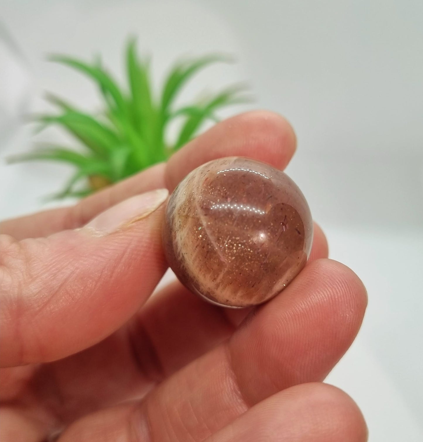 Sunstone & Peach Moonstone Small Spheres