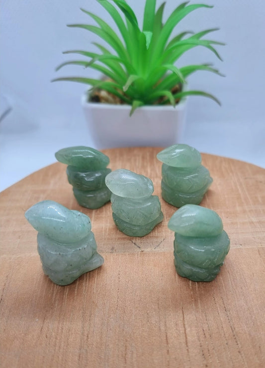 Green Aventurine Snake Carving