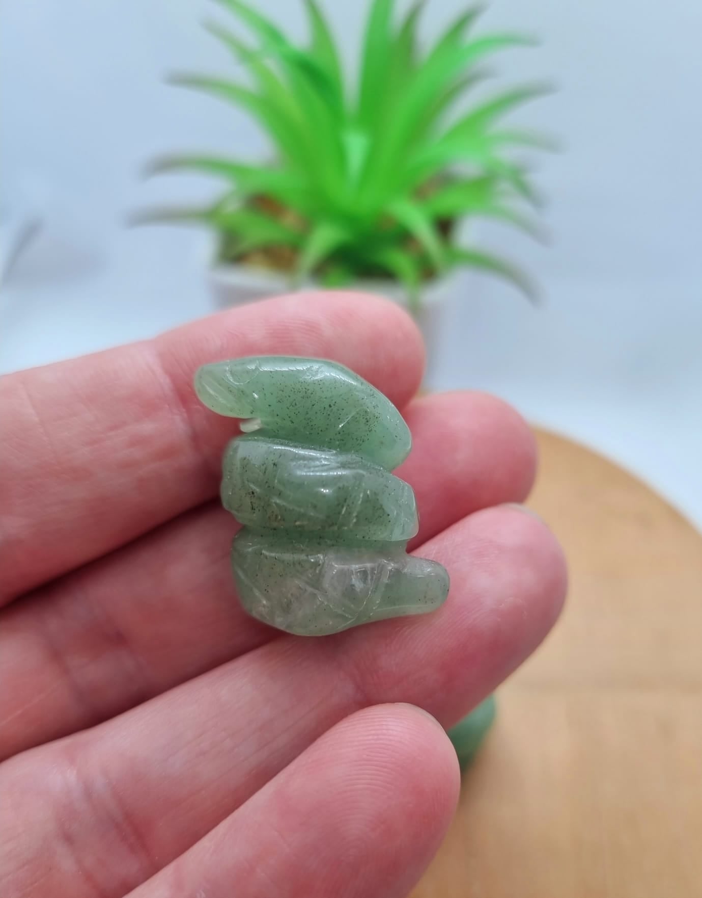 Green Aventurine Snake Carving
