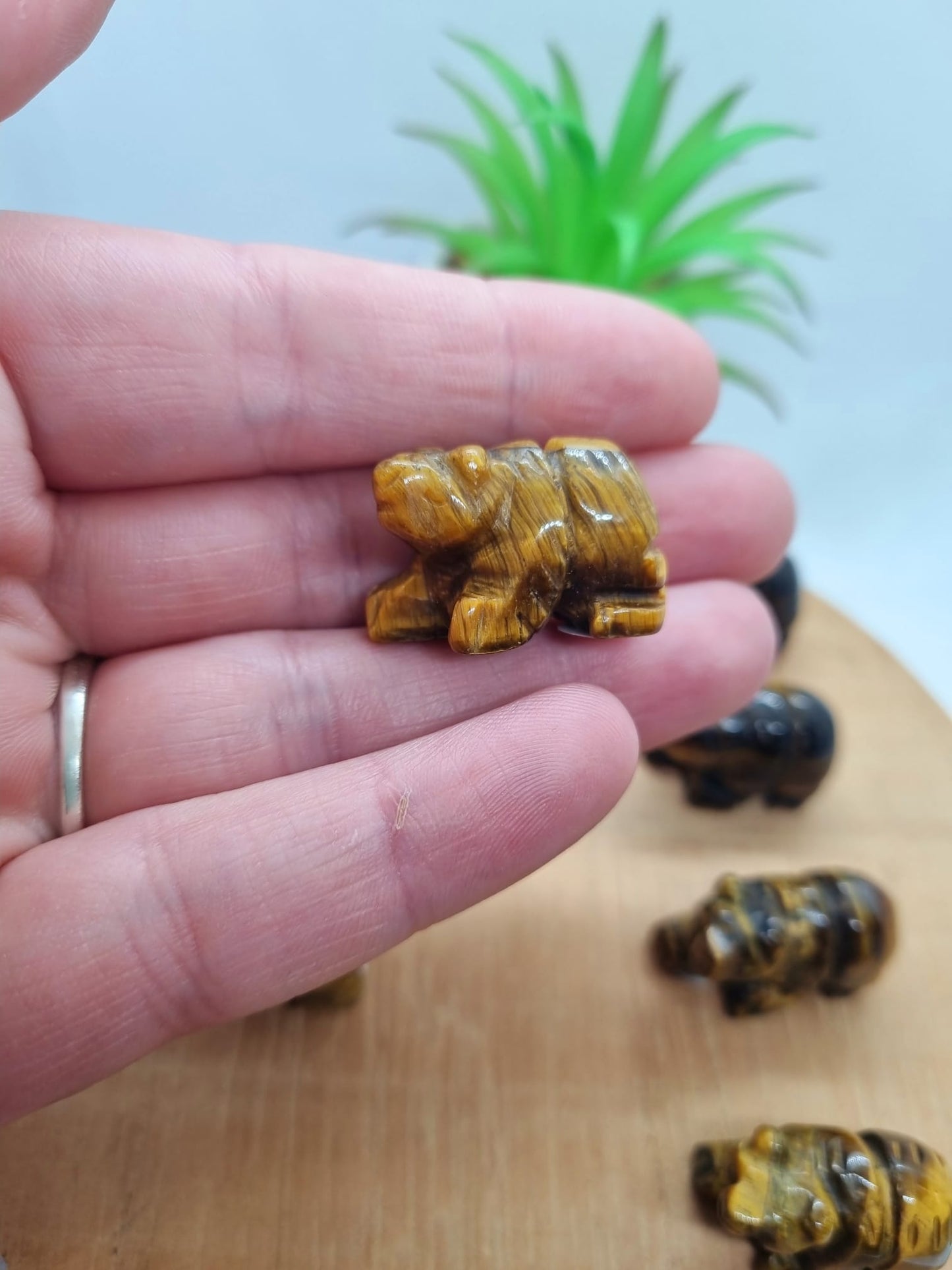 Tigers Eye Mini Bear Carving