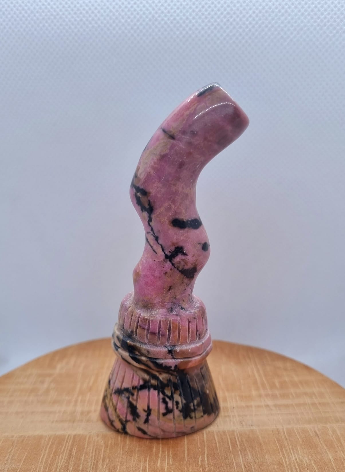 Rhodonite Broom Carving