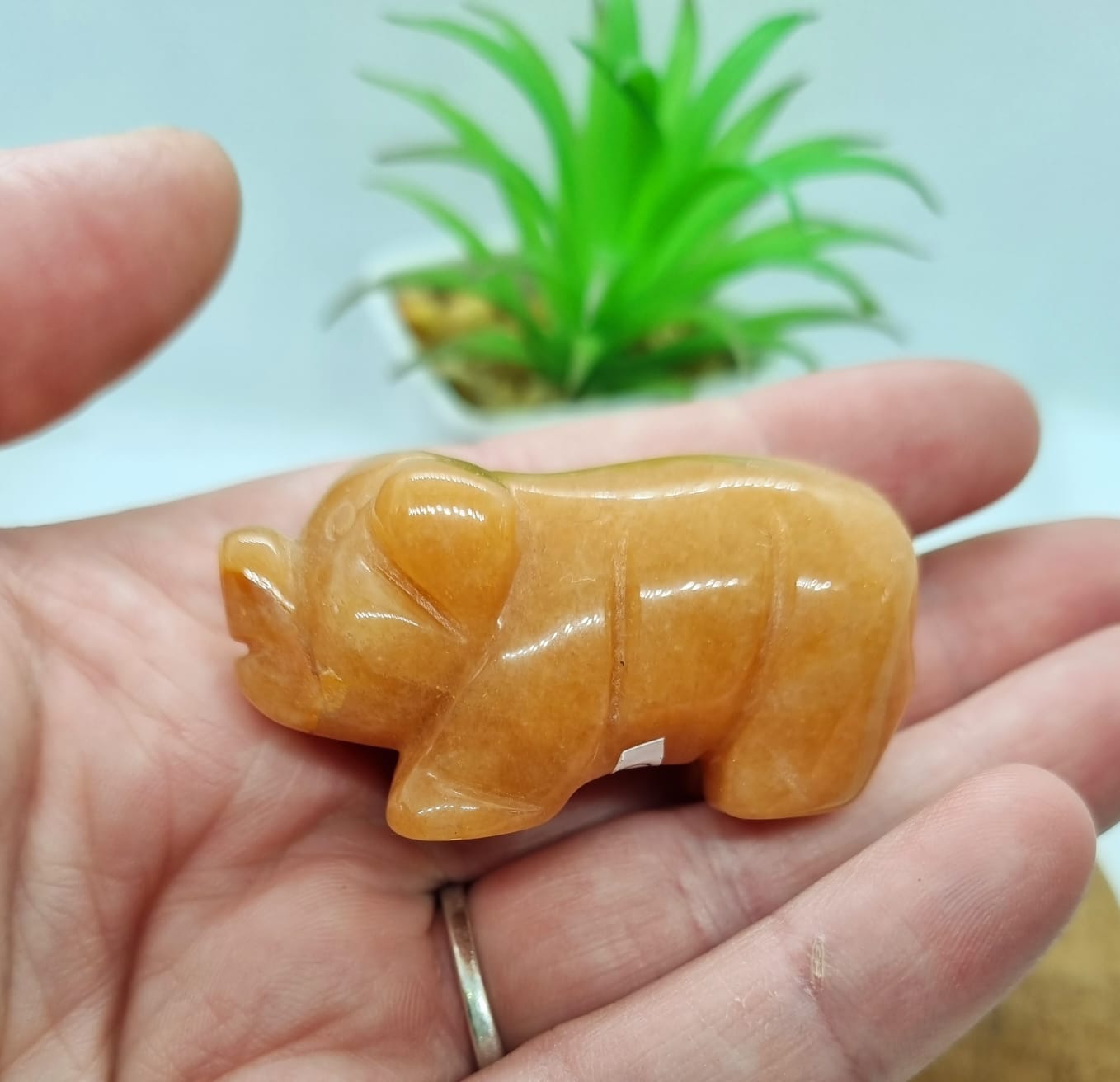 Orange Aventurine Pig Carving