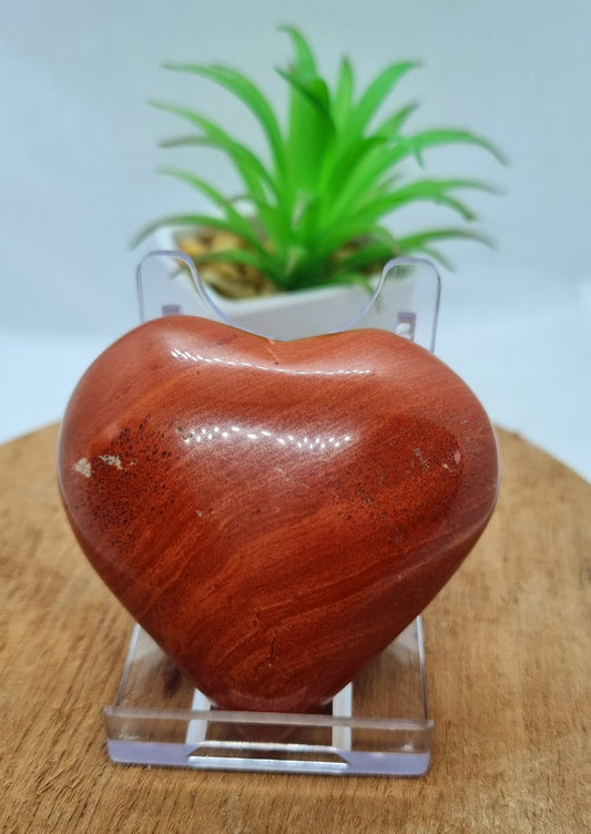 Red Jasper Heart Carving
