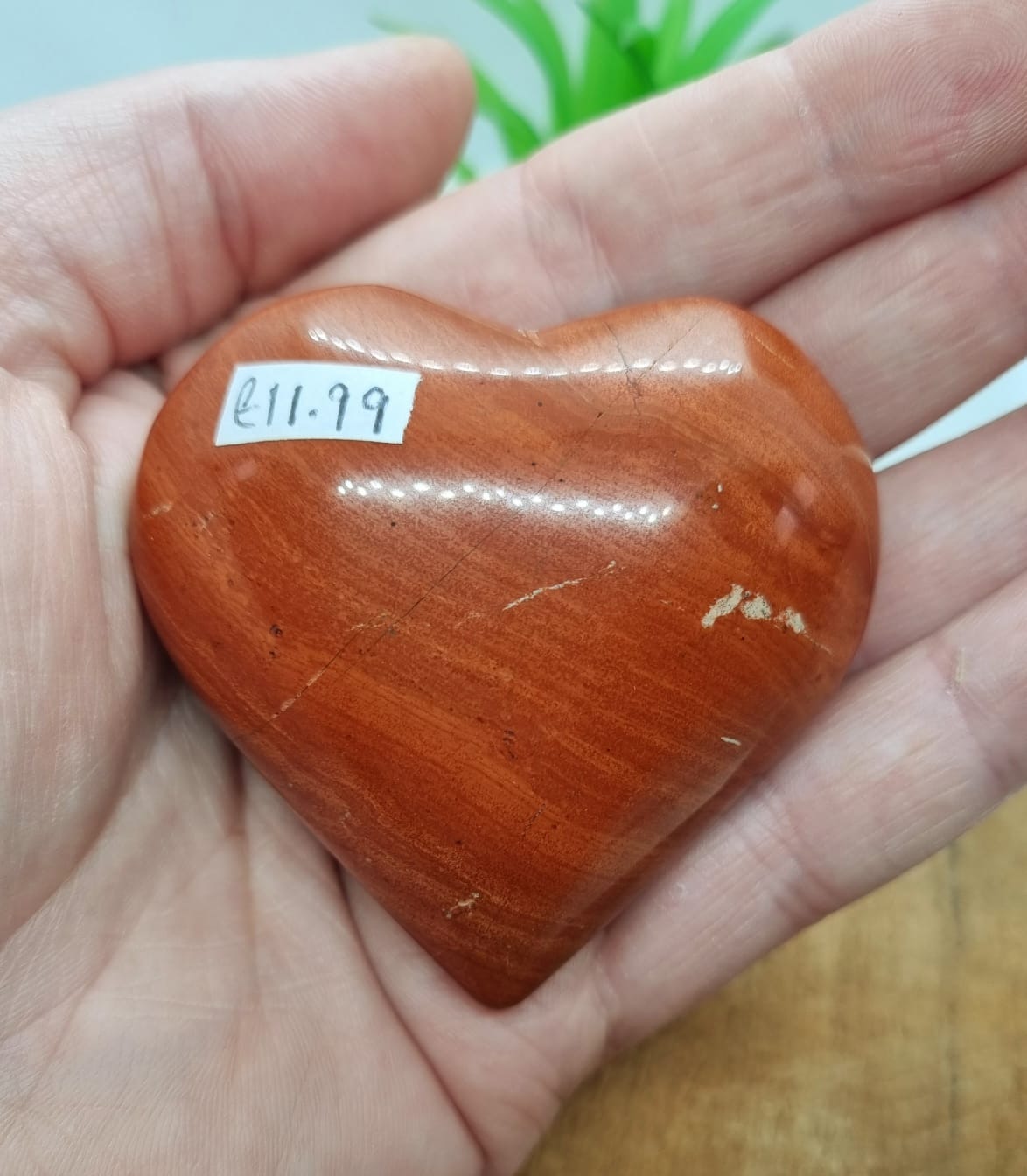 Red Jasper Heart Carving