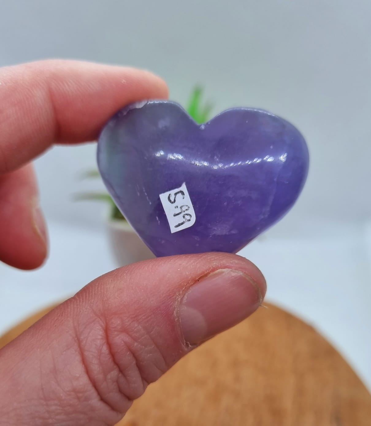 Purple Fluorite Heart Carving
