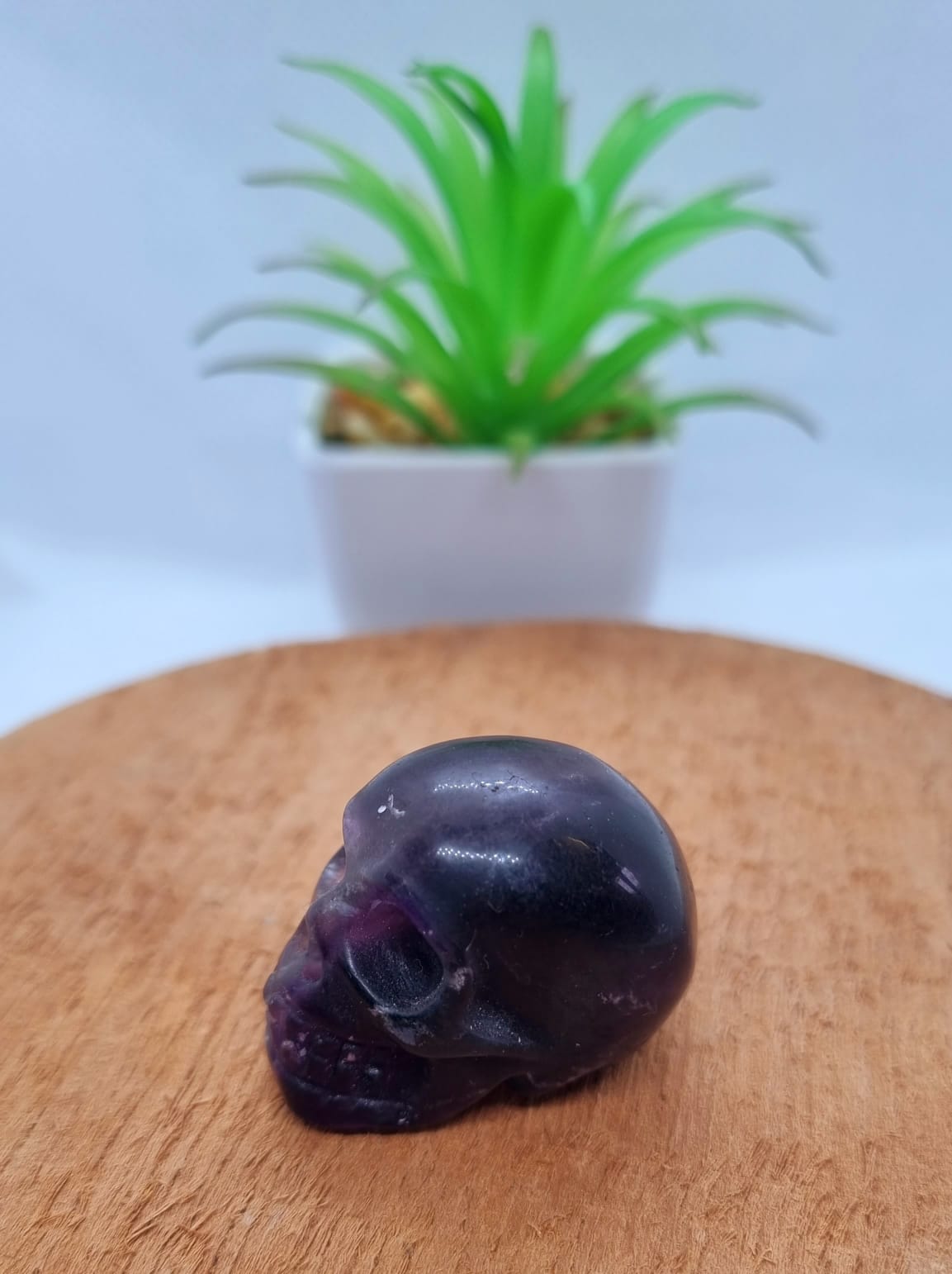 Purple Fluorite Skull Carving