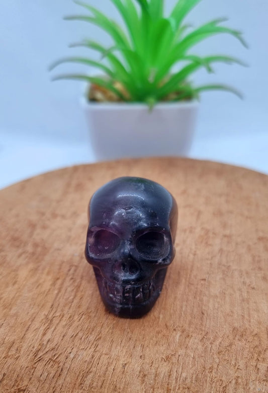 Purple Fluorite Skull Carving