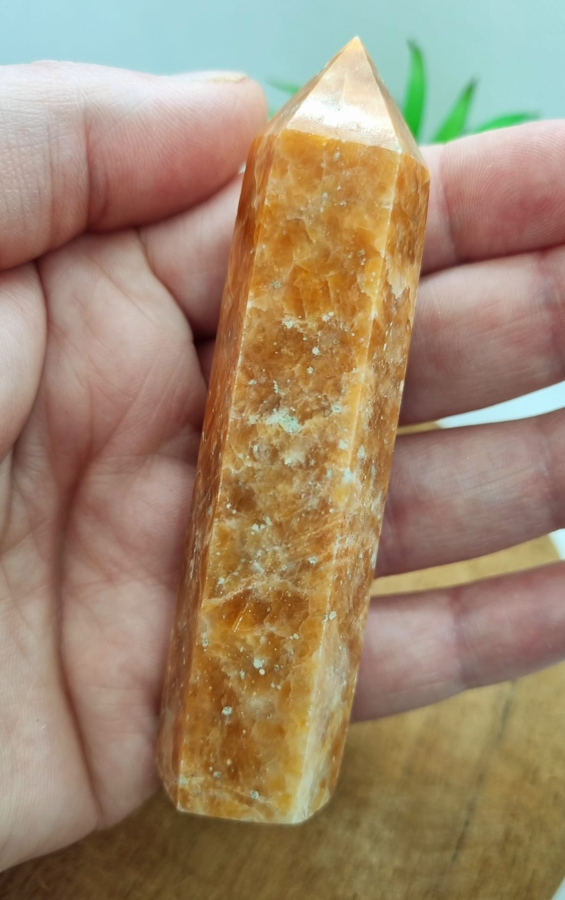 Orange Orchid Calcite Point