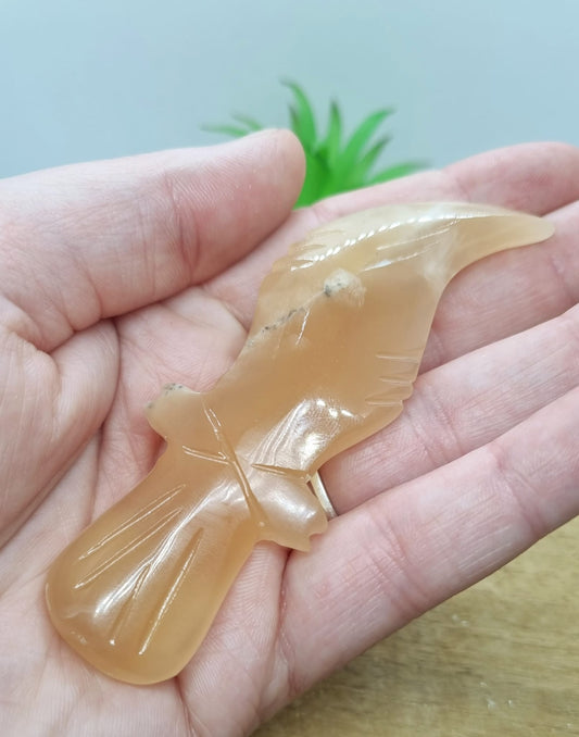 Honey Calcite Dagger Carving