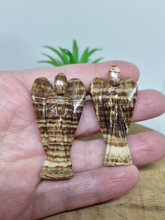 Chocolate Calcite Angel Carving