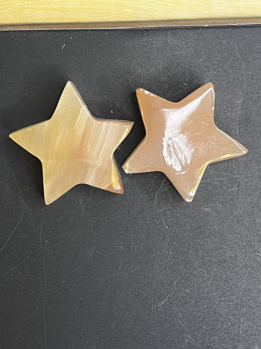 Honey Calcite Star Carving