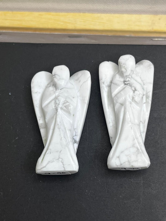 Howlite Angel Carving