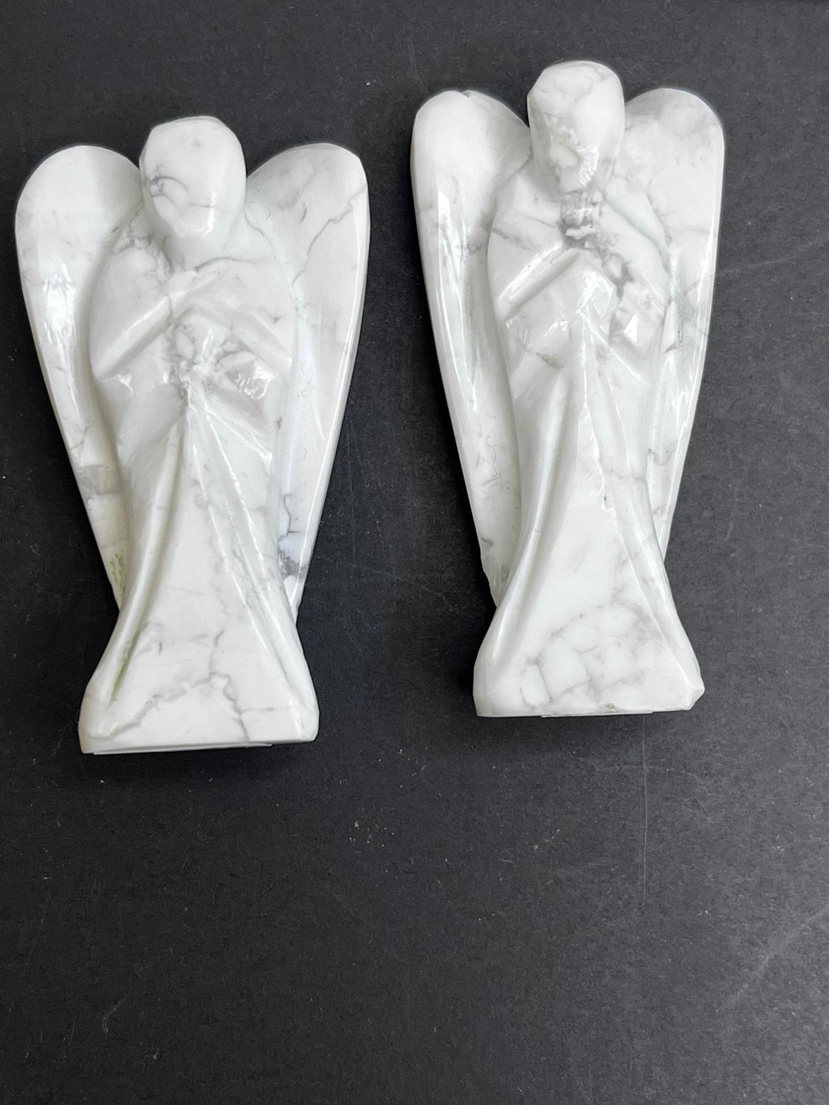 Howlite Angel Carving