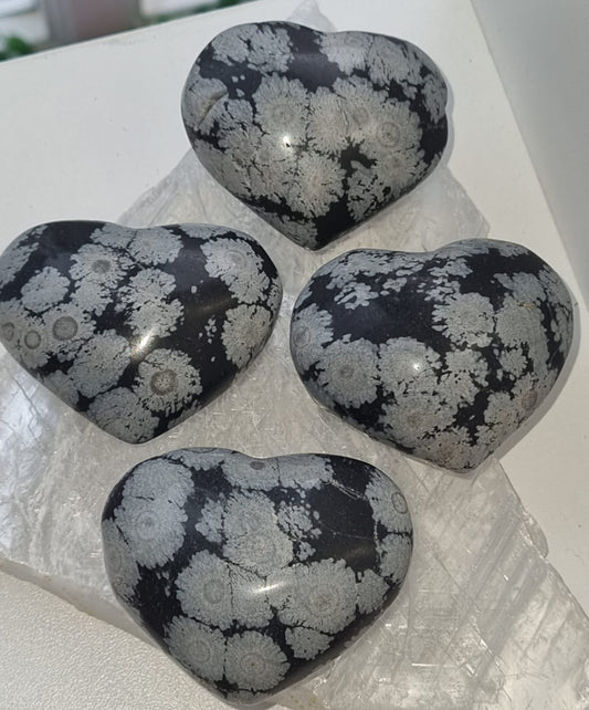 Snowflake Obsidian Heart