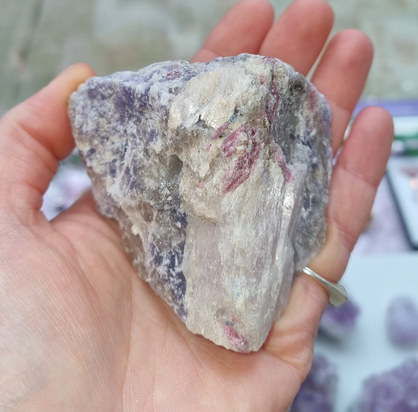 Lepidolite & Pink Tourmaline Raw Piece