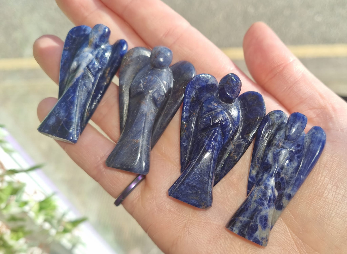 Sodalite Angel Carving