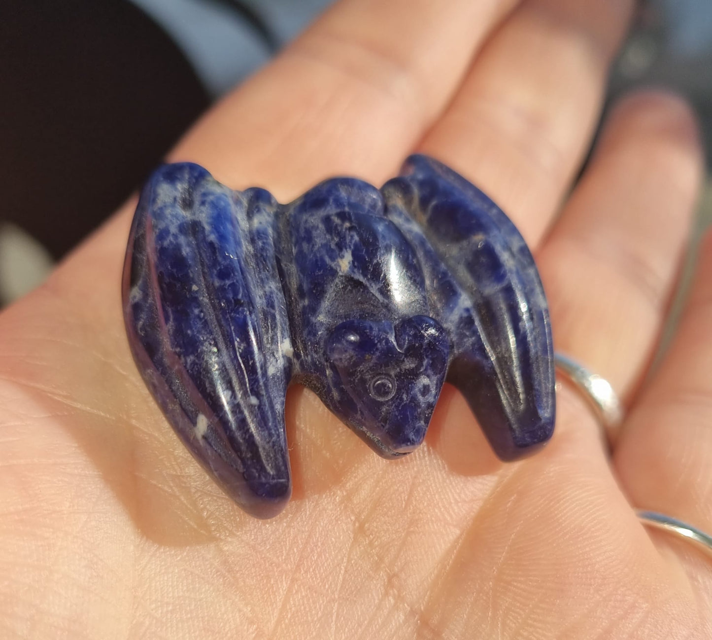 Sodalite Bat Carving